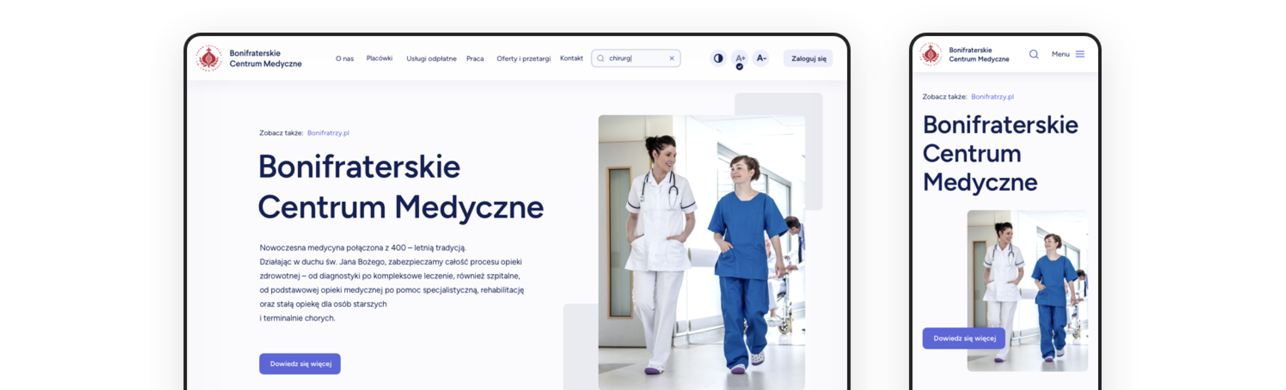 Konceptika x BCM Bonifratrzy Bonifraterskie Centrum Medyczne - strona www - cover